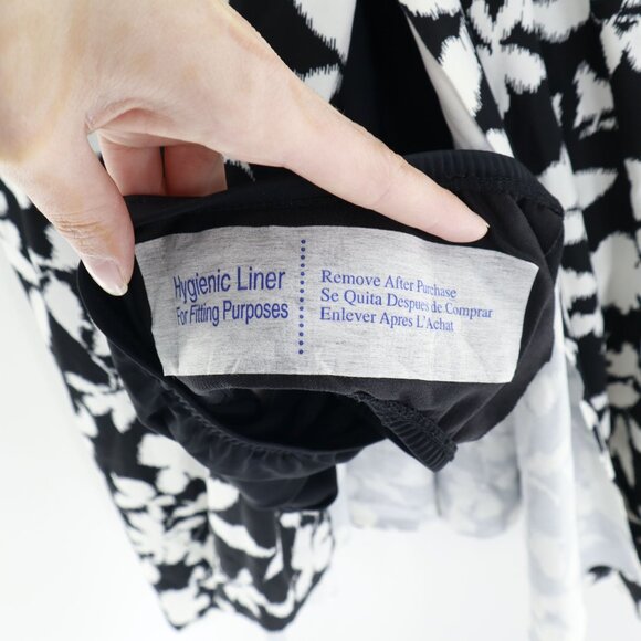 Swim Solutions Printed Tummy Control One-Piece Swimsuit Women's 16 Black Beach - Picture 6 of 15